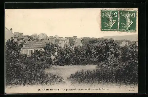 AK Romainville, Vue panoramique prise de l'avenue de Brazza