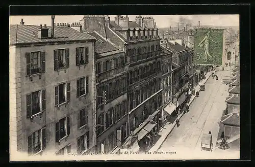 AK Saint-Denis, Rue de Paris, Vue Panoramique, Strassenpartie