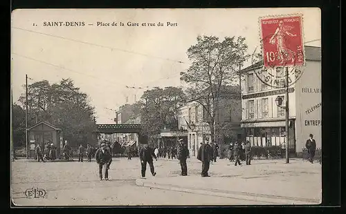 AK Saint-Denis, Place de la Gare et rue du Port