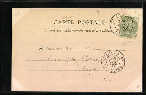 AK Saint-Denis, Rue de Paris, Strassenpartie