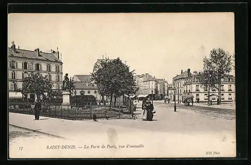 AK Saint-Denis, La Porte de Paris vue d`ensemble