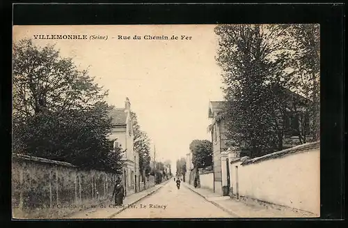 AK Villemomble, Rue du Chemin de Fer, Strassenpartie