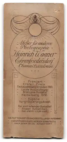 Fotografie Heinrich Wagner, Ehrenfriedersdorf, Bürglericher Mann in zweireihigem Anzug