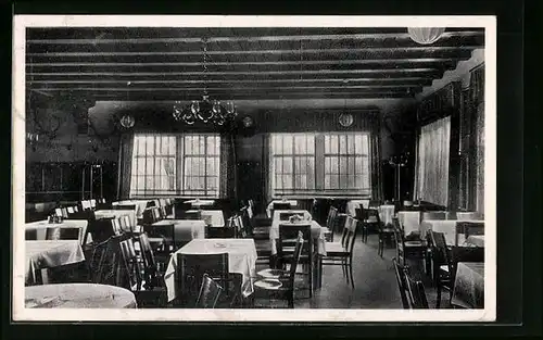 AK Ullersdorf, Gasthof Schmiede-Schänke, Innenansicht