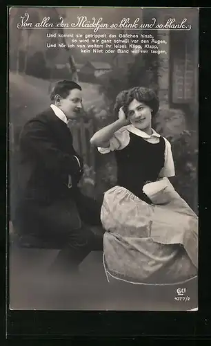 Foto-AK GL Co: Von allen den Mädchen so blink und so blank, Verliebtes Paar