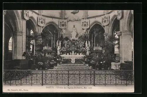 AK Dreux, Choeur de l`Eglise St-Pierre 1905