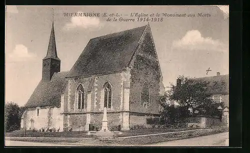 AK Miermaigne, L`Eglise et le Monument aux Morts