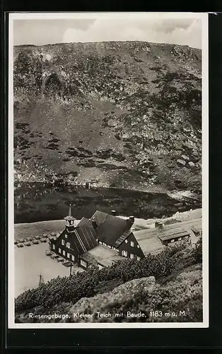 AK Teichbaude (Baude am kleinen Teich), Ansicht Berghüttte im Riesengebirge