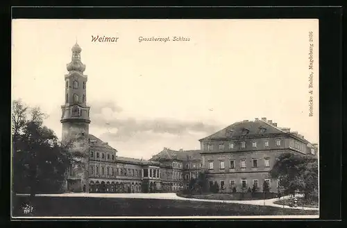 AK Weimar, Blick auf Grossherzogl. Schloss
