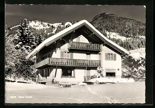 AK Bad Oberdorf, Hotel - Haus Christl in verschneiter Landschaft