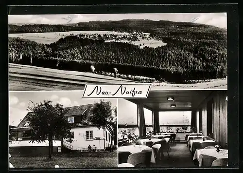 AK Neu-Nuifra, Café-Pension Gutekunst, Aussen- und Innenansicht