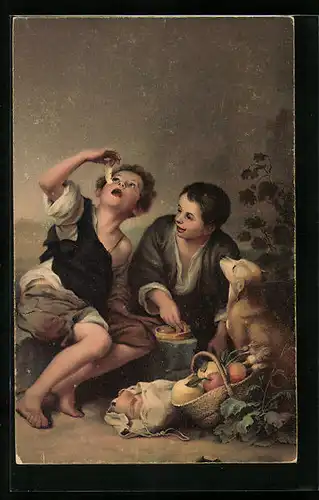 Künstler-AK Stengel & Co. Nr. 29078: Der Pastetenesser im jungen Alter