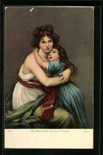 Künstler-AK Stengel & Co. Nr. 29876: Die Künstlerin mit ihrer Tochter