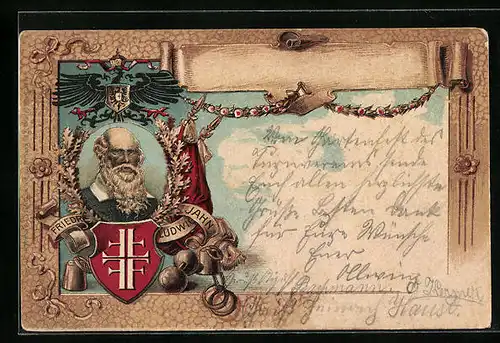 AK Turnvater Jahn mit Wappen