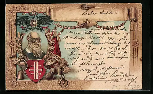 AK Turnvater Jahn mit Wappen