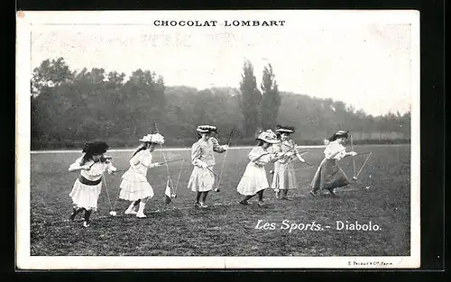 AK Spielzeug, Elegante Kinder beim Diabolo Spielen