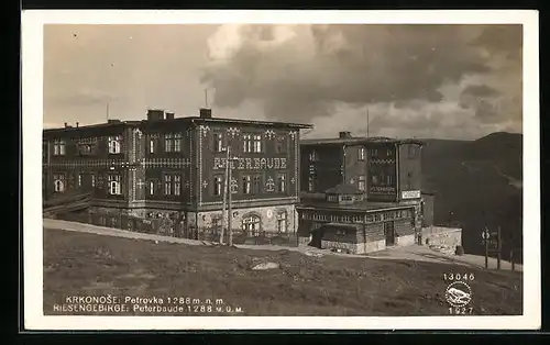 AK Peterbaude aus der Vogelschau