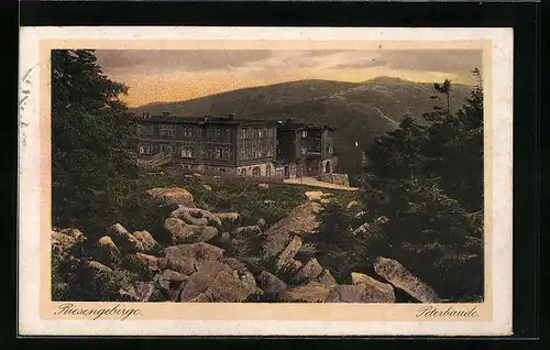 AK Peterbaude bei Sonnenuntergang