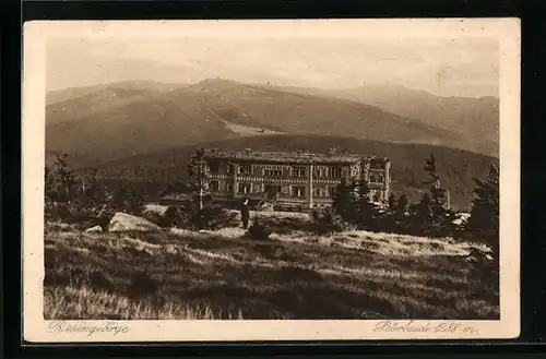 AK Peterbaude mit Bergpanorama