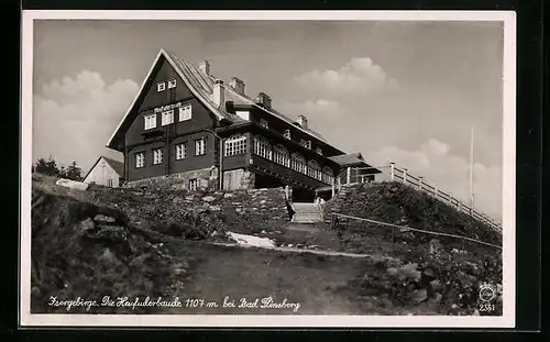 AK Heufuderbaude, Berghütte bei Bad Blinsberg, Isergebirge