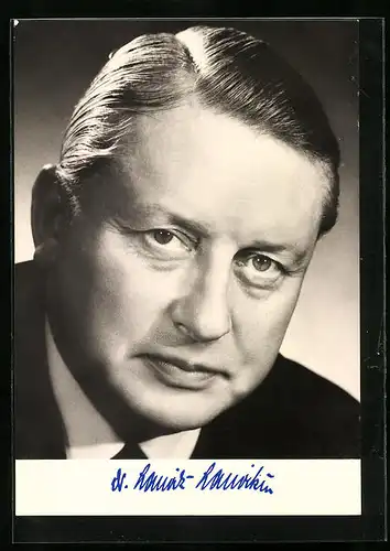 AK Dr. Lauritz Lauritzen, Bundesminister für Verkehr und für das Post- und Fernmeldewesen, Autograph