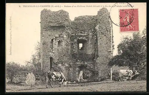 AK Le Tremblay-le-Vicomte, Ruines d`un Chateau feodal detruit a la fin du XVI siecle