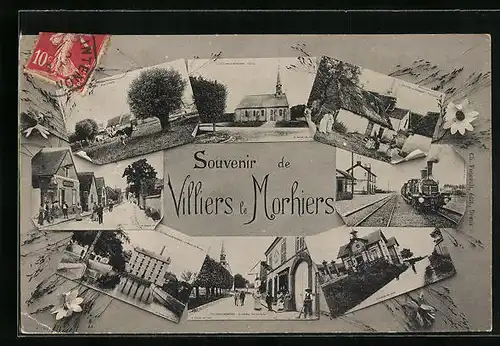 AK Villiers-le-Morhiers, Le Moulin de Bourray et le Eglise