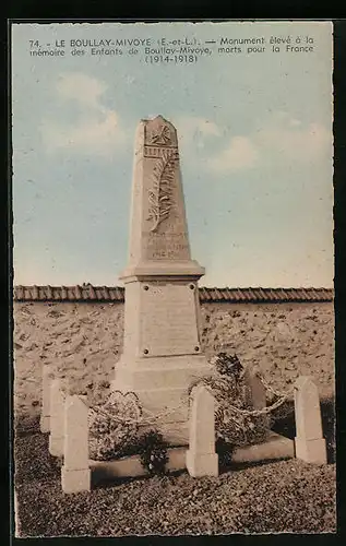 AK Le Boullay-Mivoye, Monument eleve a la memoire des enfants de Boullay-Mivoye