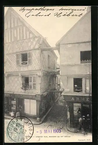 AK Dreux, Grande-Rue, Maisons du XVe siecle