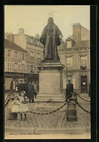 AK Dreux, Statue Jean-Rotrou