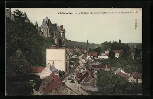 AK Chateaudun, Le Chateau et rue des Fouleries