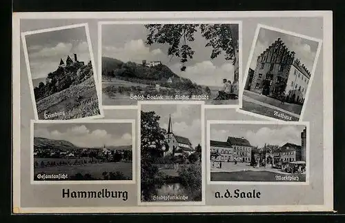 AK Hammelburg /Saale, Ansichten Rathaus, Marktplatz und Gesamt