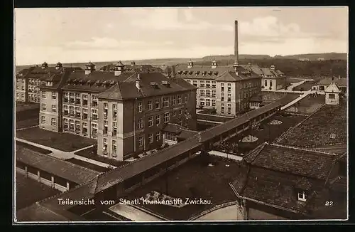 AK Zwickau, Teilansicht vom Staatl. Krankenstift