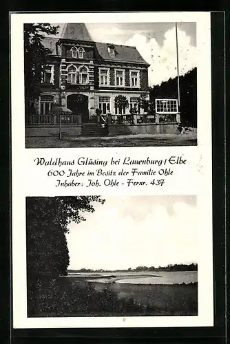 AK Lauenburg /Elbe, Waldhaus Glüsing, Uferpartie