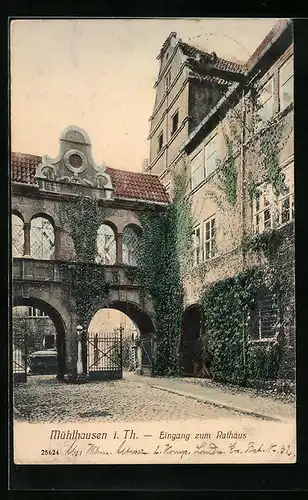 AK Mühlhausen i. Th. Eingang zum Rathaus