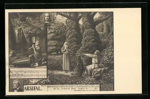 AK Bayreuth, Parsival, Szenen mit betenden Figuren