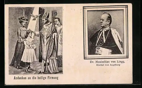 AK Andenken an die heilige Firmung, Dr. Maximilian von Lingg