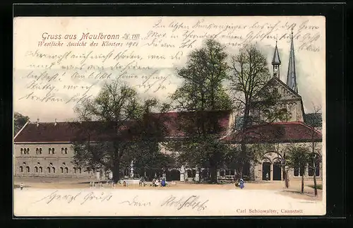 AK Maulbronn, Westliche Ansicht des Klosters