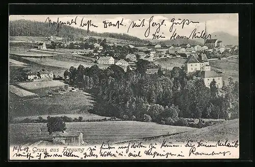 AK Freyung, Ort mit umgebenden Feldern