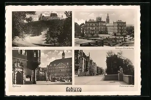 AK Loburg, Schloss Ehrenburg, Veste, Rathaus, Mohrenstrasse