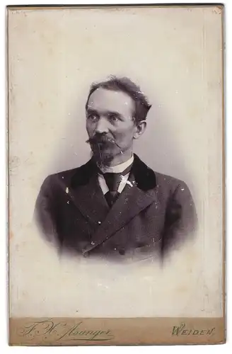 Fotografie F. H. Asanger, Weiden, Bahnhof-Str., Portrait Herr mit Krawatte