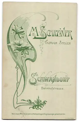 Fotografie M. Schreiner, Schwandorf, Bahnhofstrasse, Eleganter Herr mit Moustache