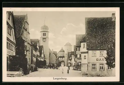 AK Langenburg, Gasthaus, Metzgerei, Innenstadt