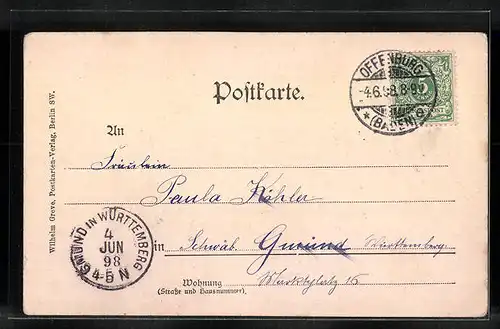 AK Offenburg, Hauptstrasse mit Geschäften