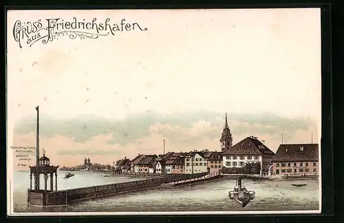 AK Friedrichshafen, Steg und Dampfschiff