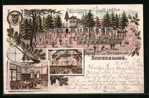 Lithographie Offenbach a. M., Restaurant Neues Schiesshaus