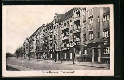 AK Berlin-Spandau, Wohnhäuser in der Ruhlebenerstrasse