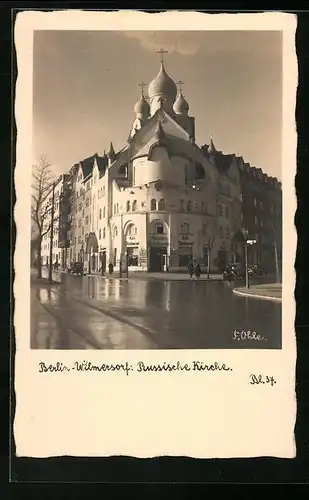 AK Berlin-Wilmersdorf, Russische Kirche, Ruhrstrasse Ecke Hohenzollerndamm