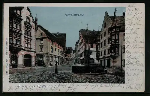 AK Pfullendorf, Brunnen in der Hauptstrasse