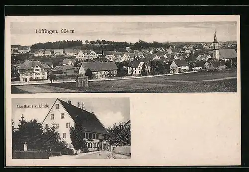 AK Löffingen, Gasthaus zur Linde, Totalansicht